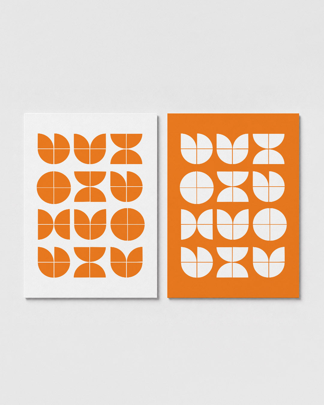 Oranje vormenritme Posterset