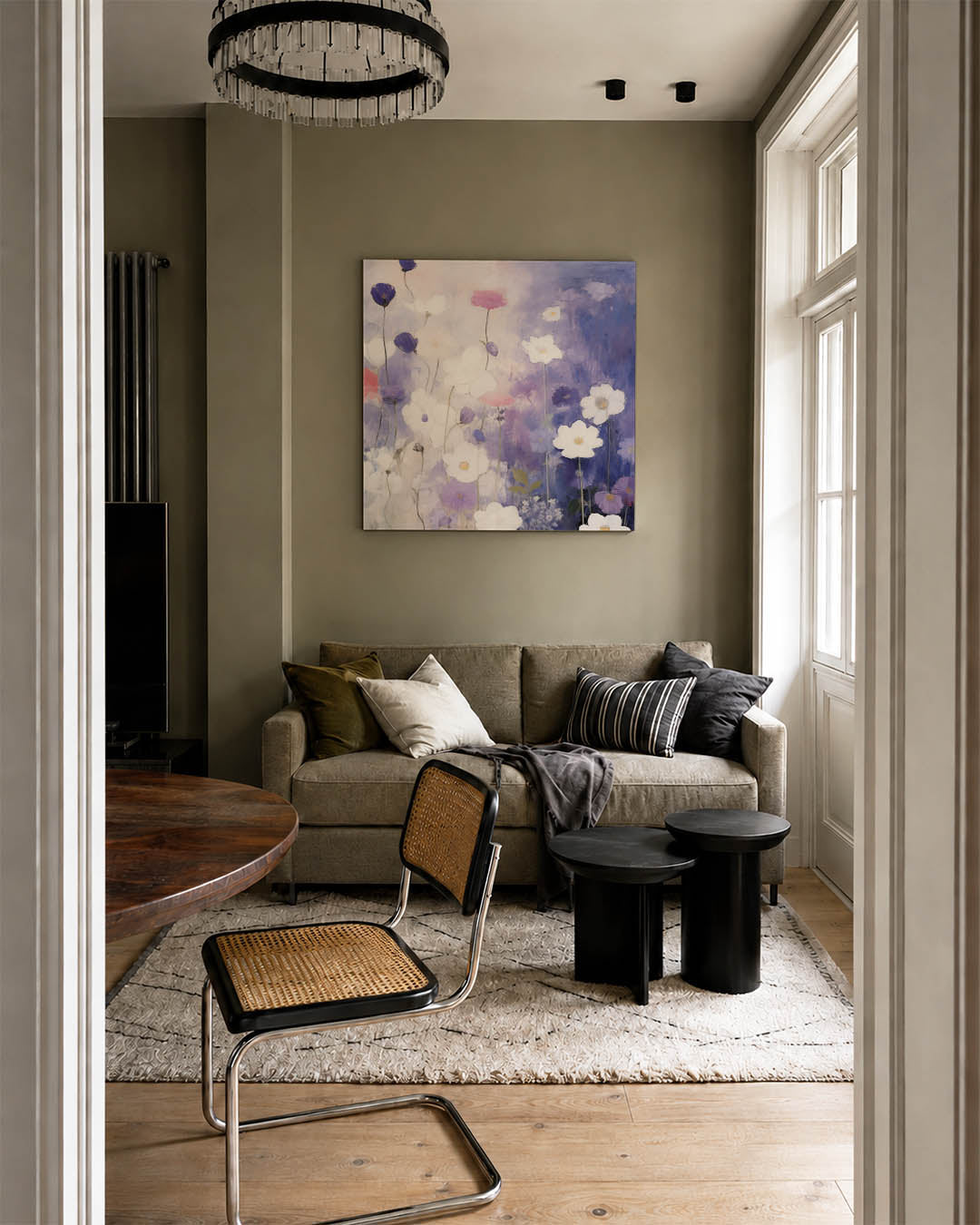 Bloemen in zachte tinten Kunstwerk