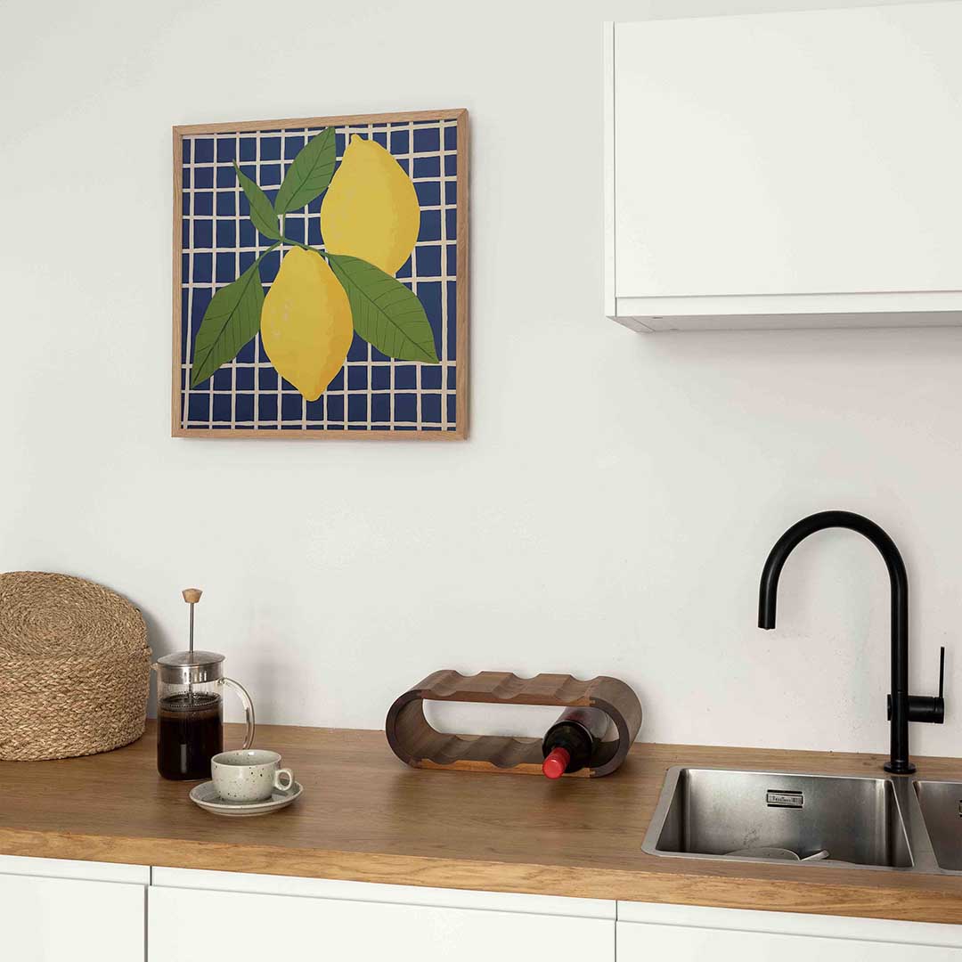 Citroenen op blauw Poster