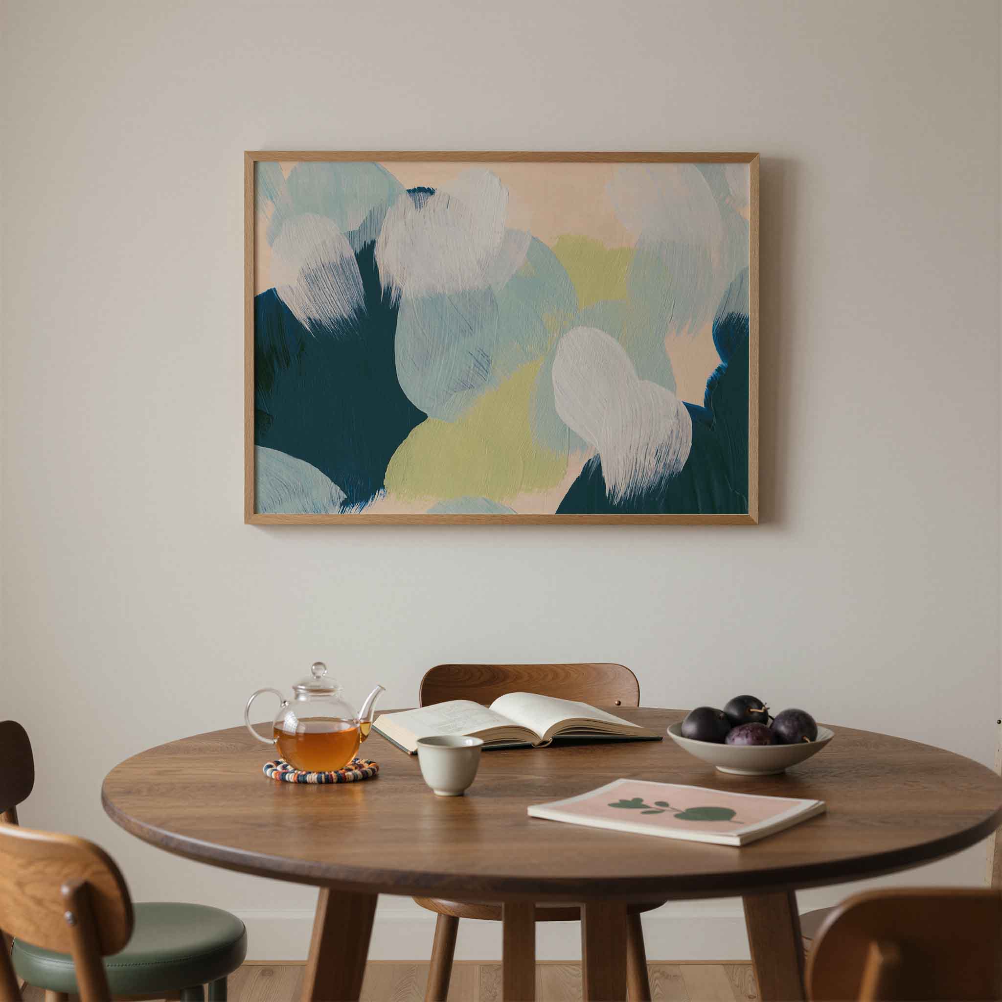 Abstracte penseelstreken Poster