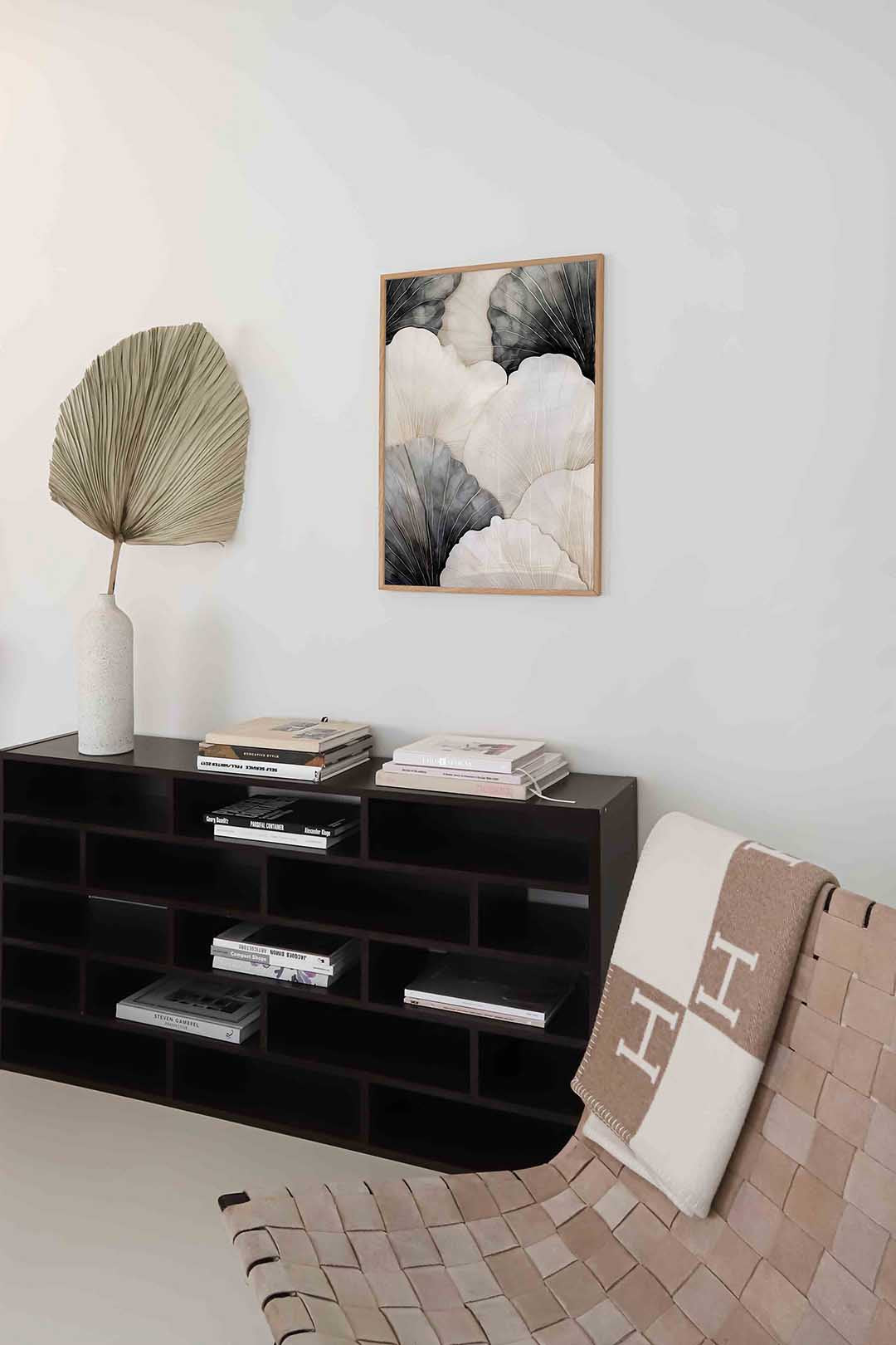 Bladvormen in zwart en wit Poster