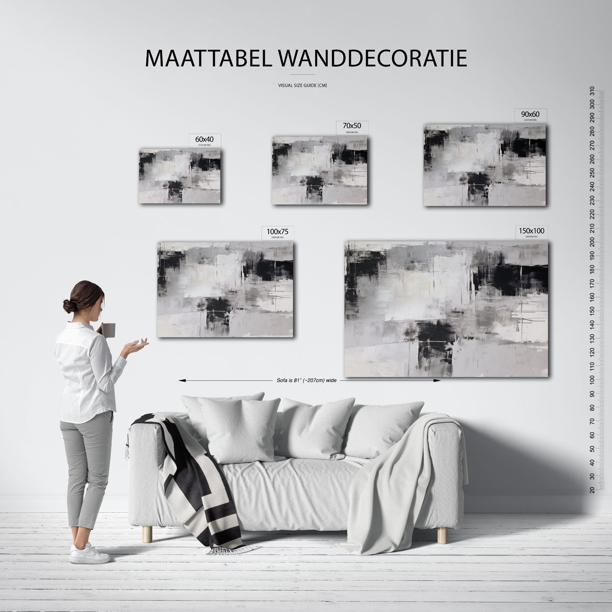 Monochrome compositie Kunstwerk