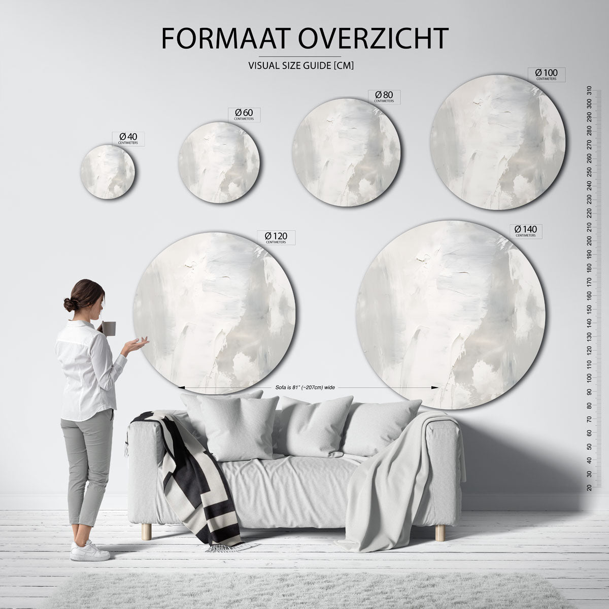 Abstracte witte Muurcirkel