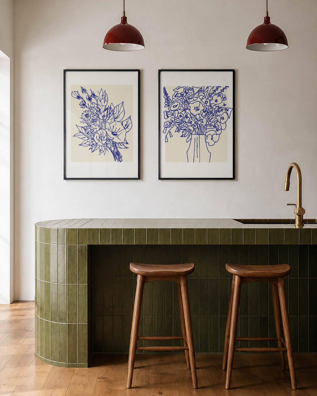 Bloemrijke lijnen Posterset