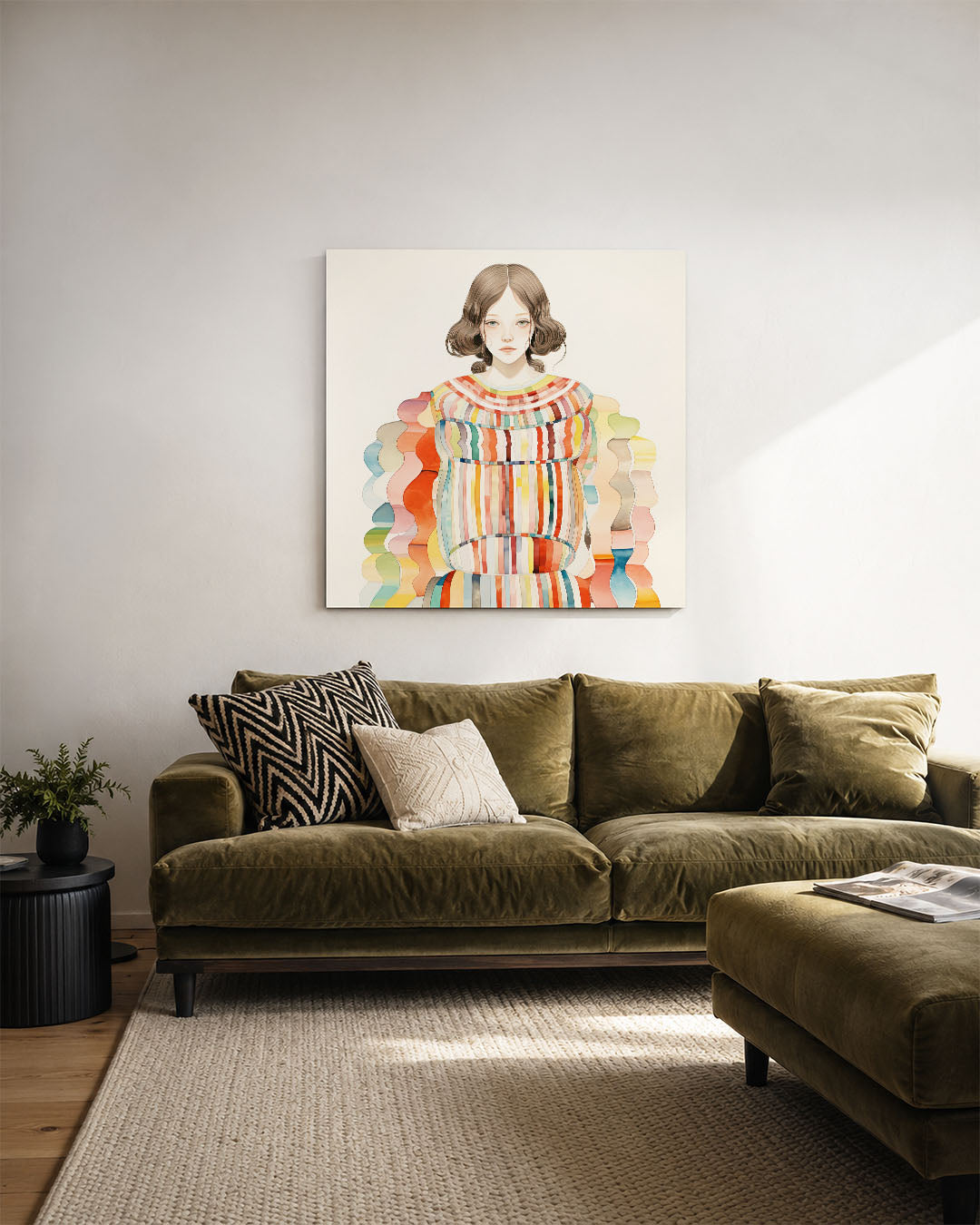 Kleurrijke golvende vormen Kunstwerk