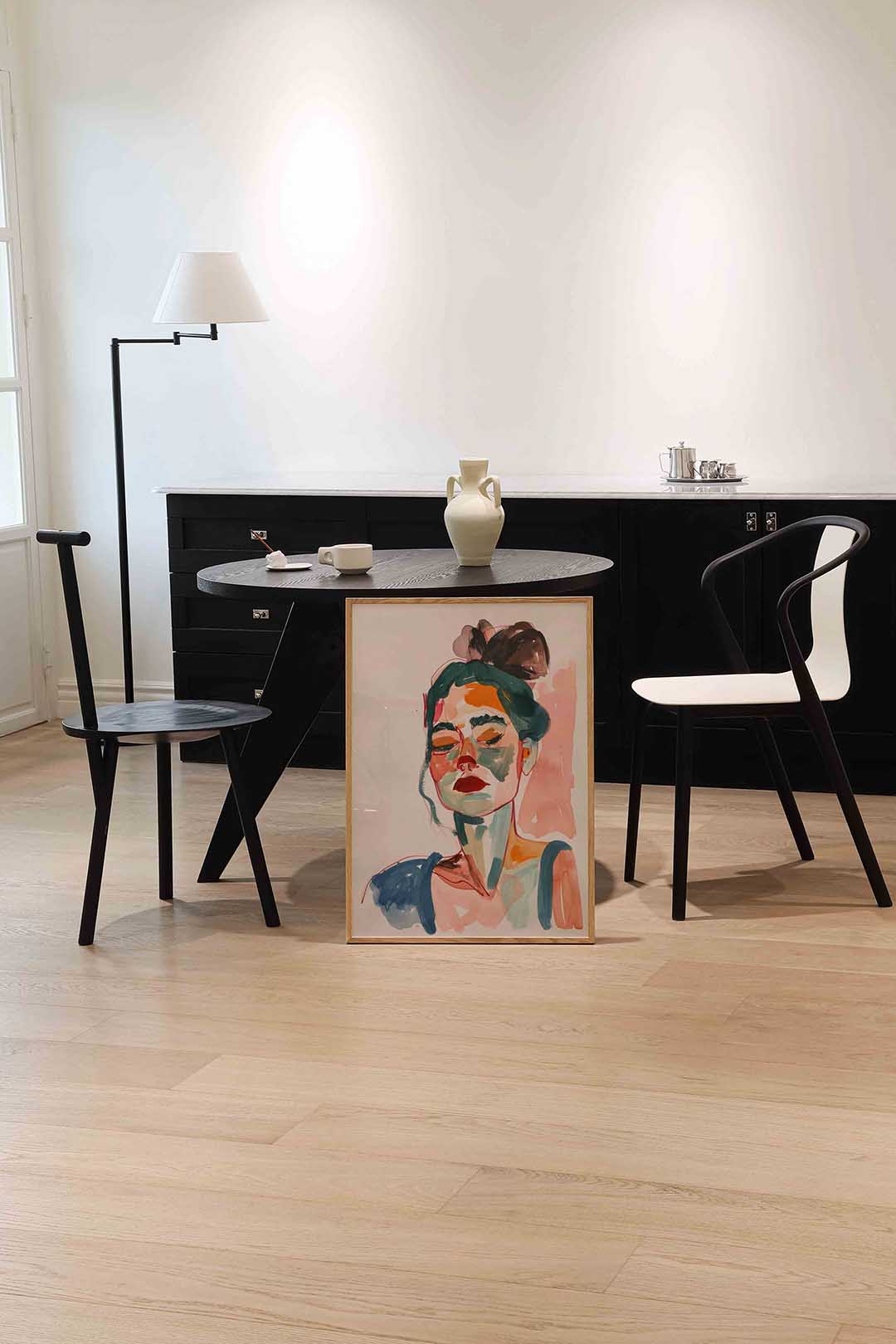 Portret met kleurrijke accenten Poster