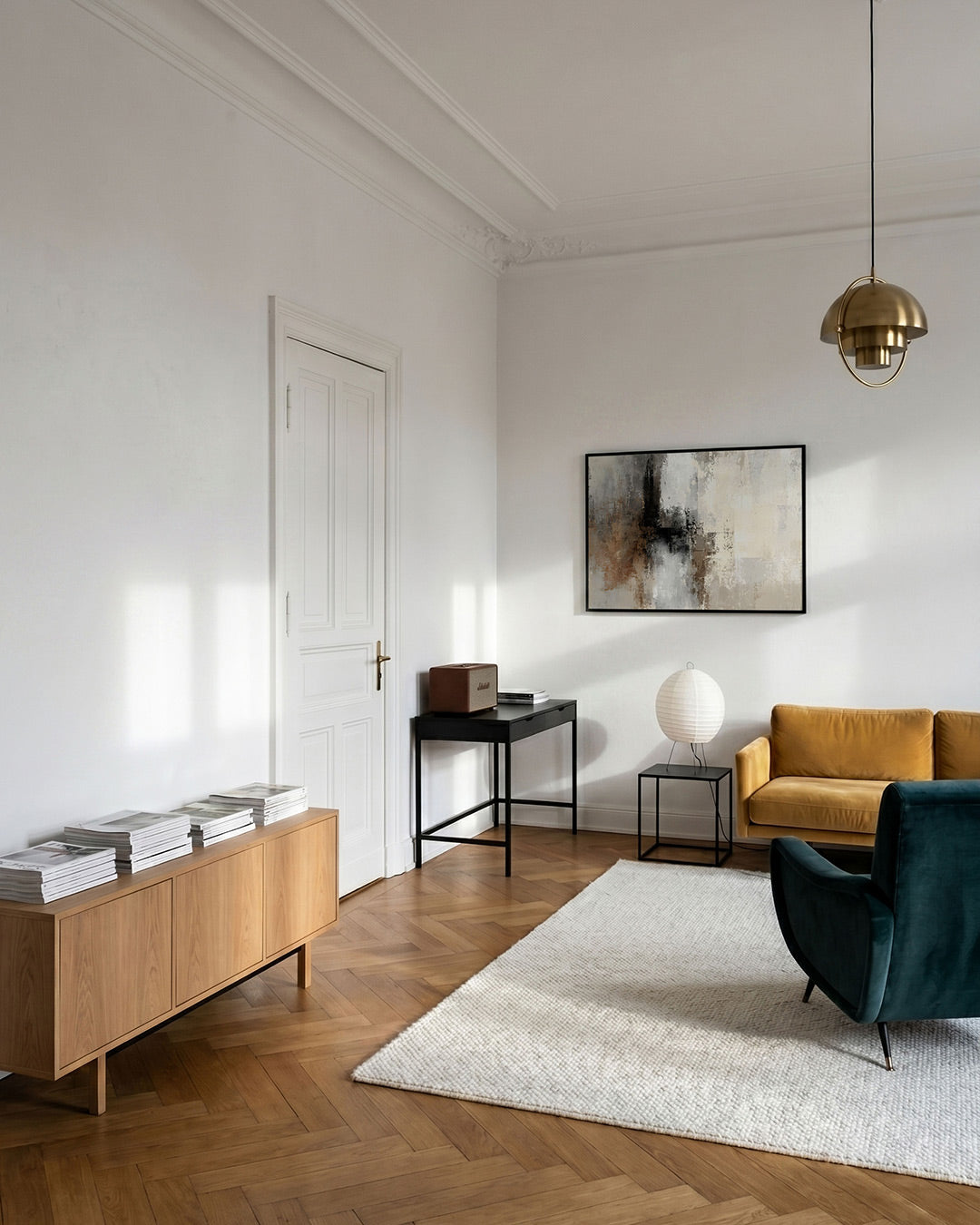 Abstracte beige en bruine Poster