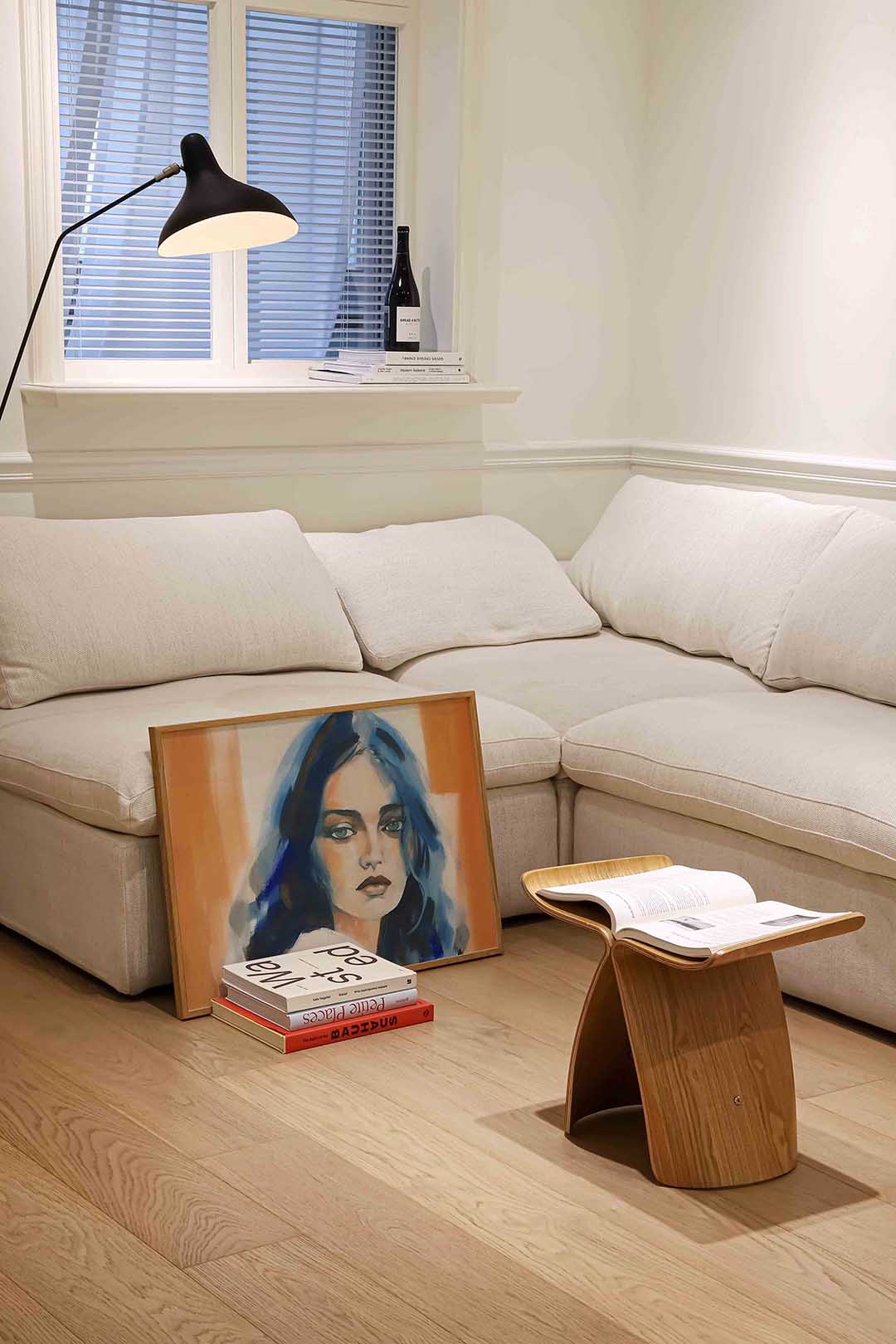 Portret met blauwe accenten Poster