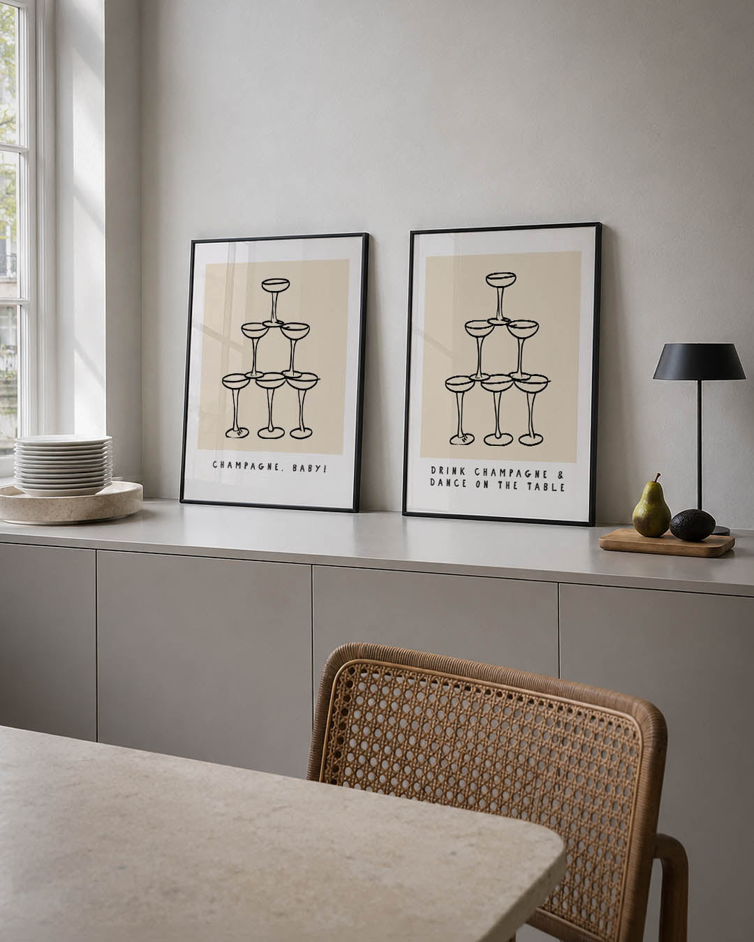 Glazen stapeling Posterset