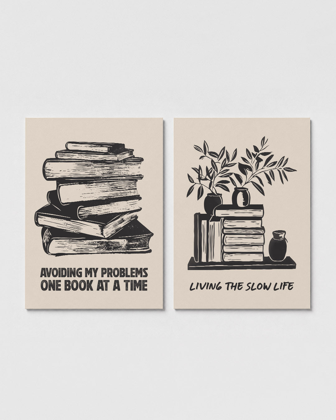 Boekenstapel illustratie Posterset
