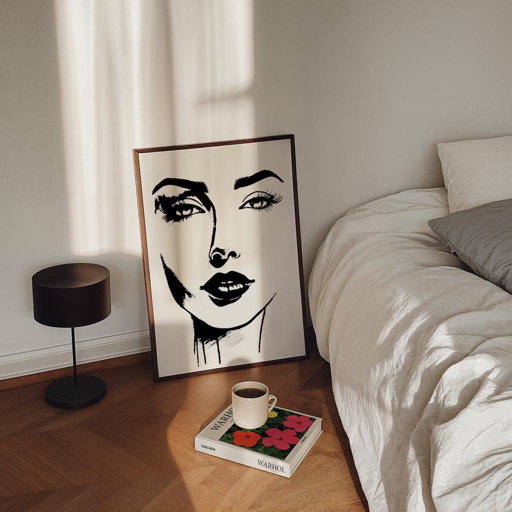 Stijlvolle Gezichtsillustratie Poster-WallArtistic