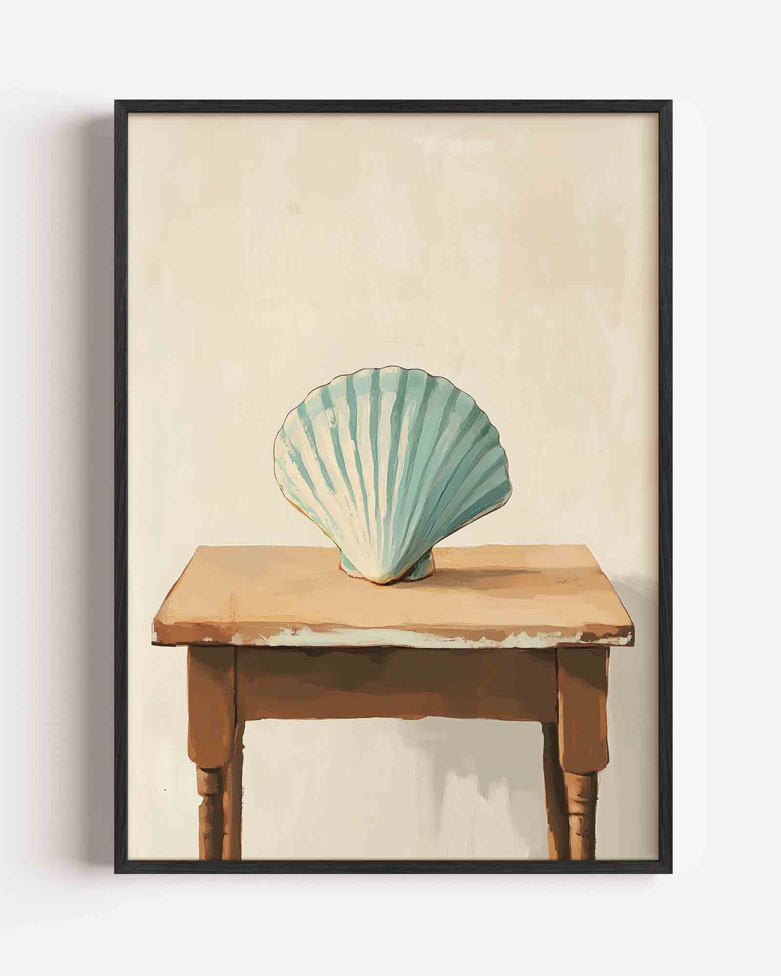 Schelp op tafel Poster