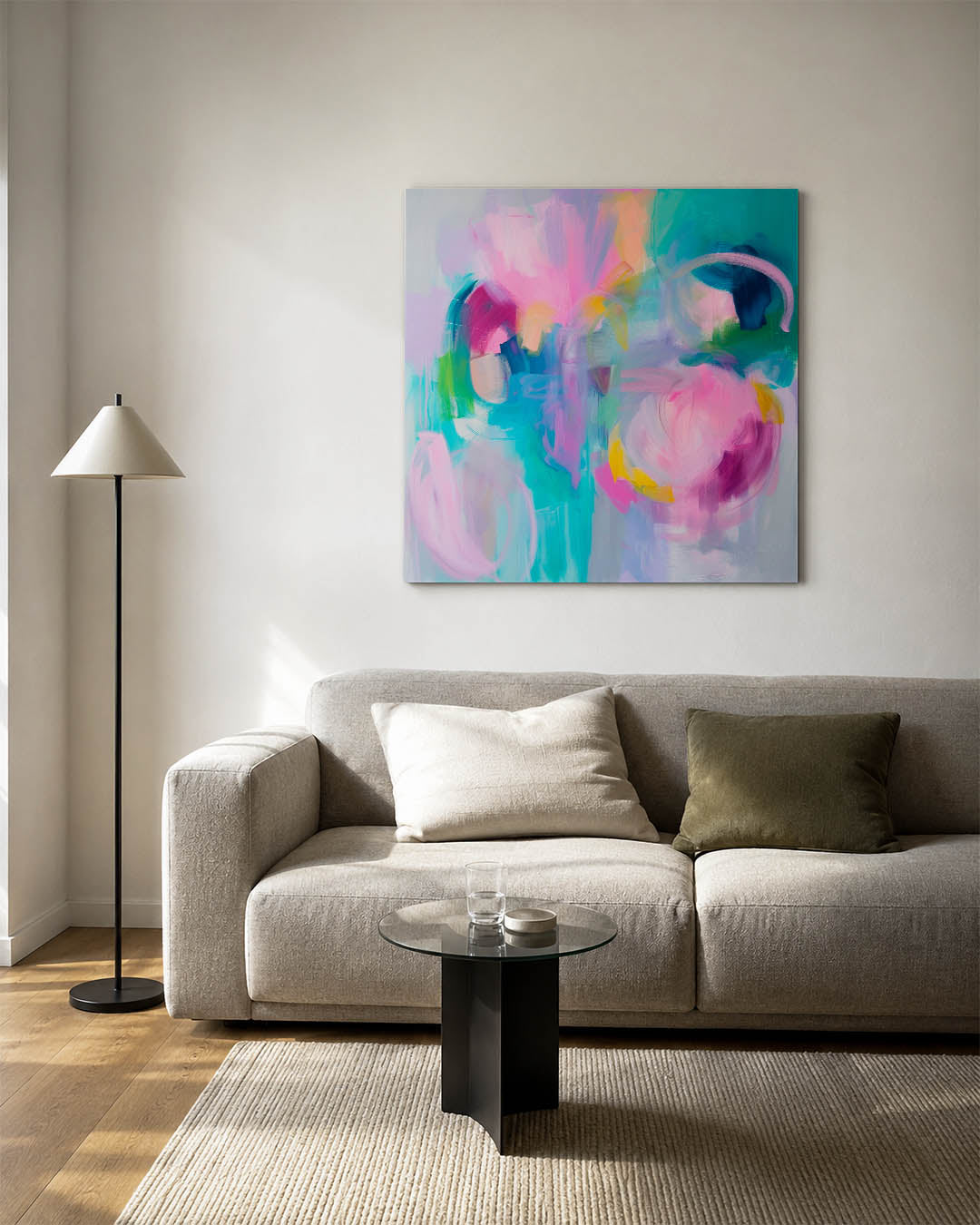 Dynamische kleurenexplosie Kunstwerk