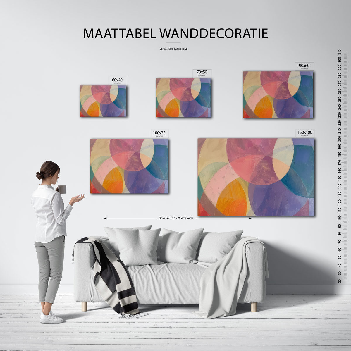 Kleurrijke cirkelvormen Kunstwerk