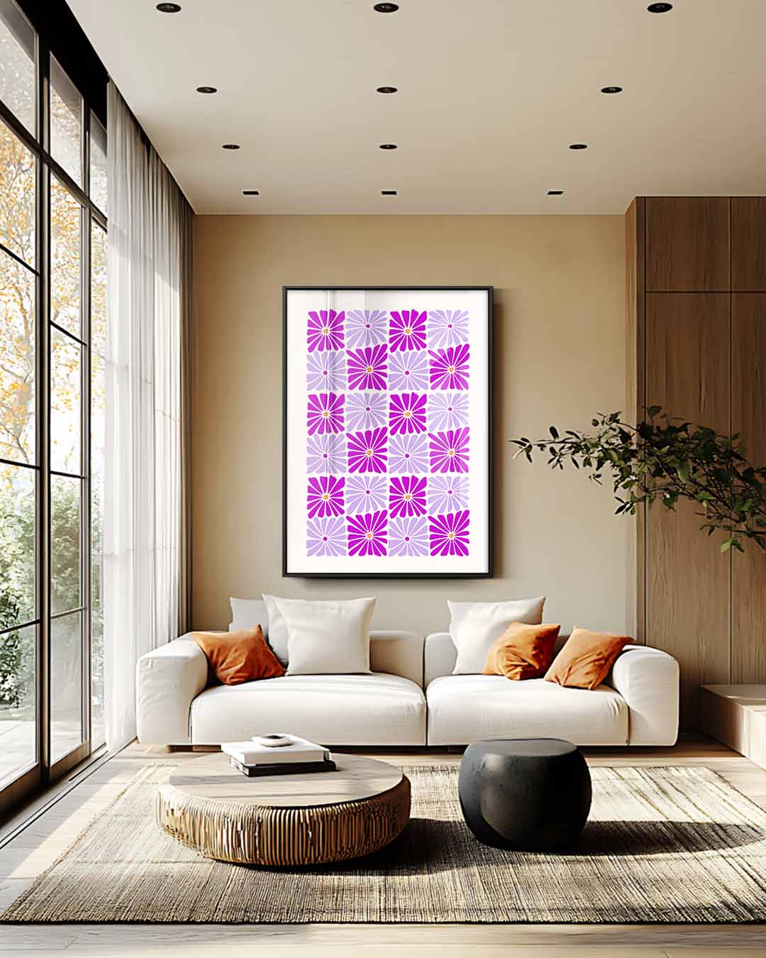 Bloemenpracht in Paars Kunstwerk-canvas-dibond-plexiglas-wanddecoratie-WallArtistic