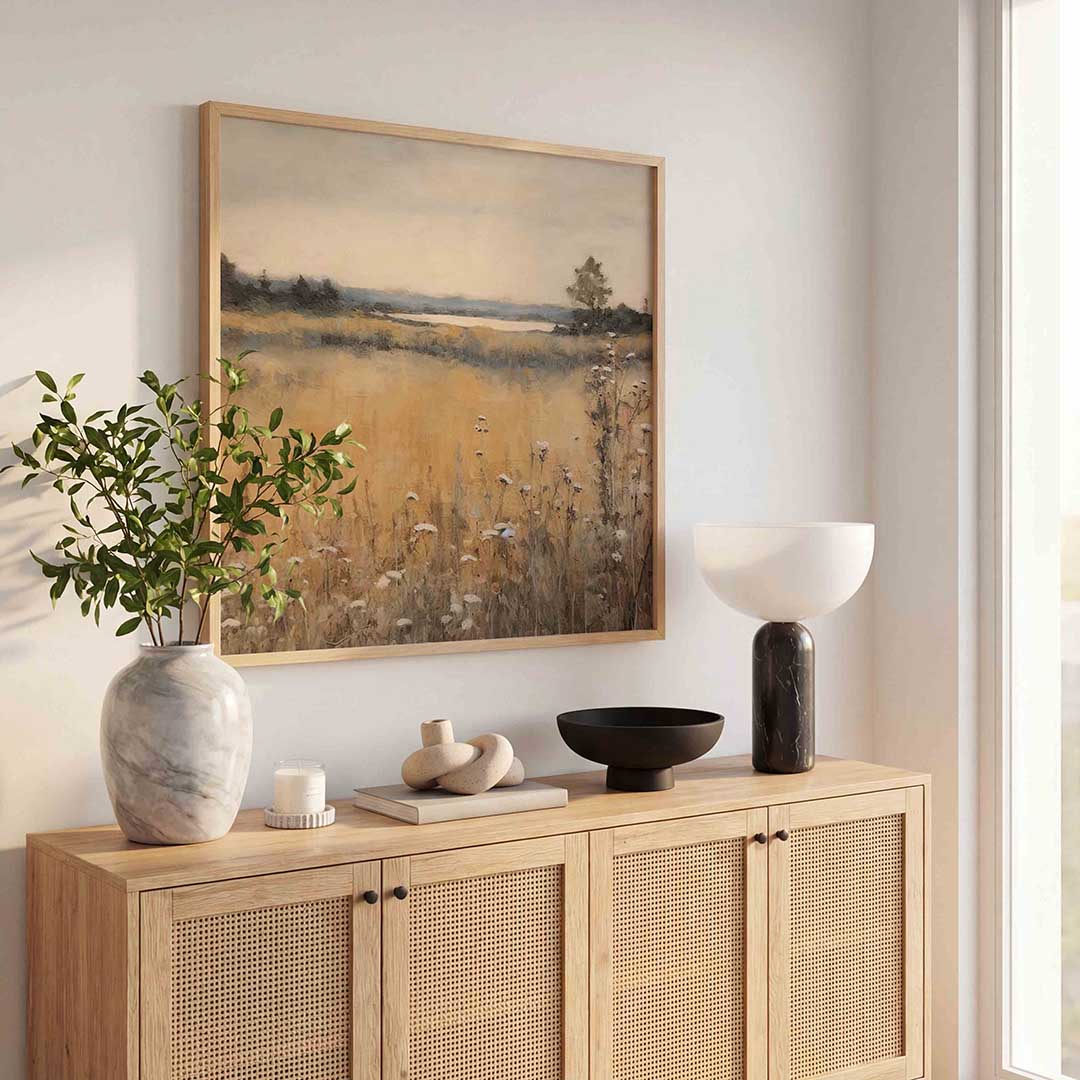 Landschap met bloemen Poster