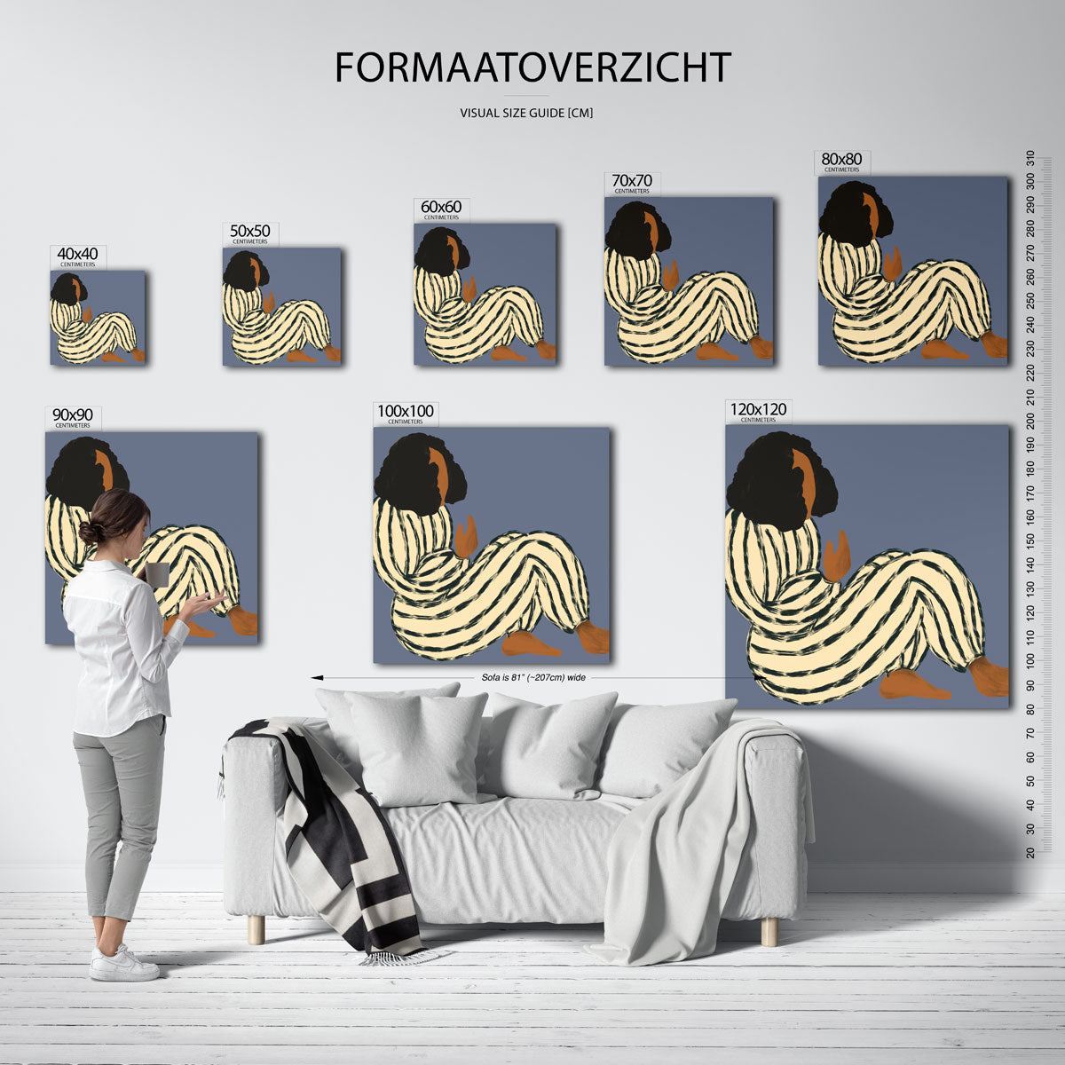 Gestreepte figuur Poster