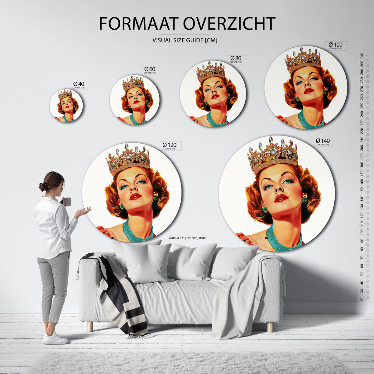 Koningin met kroon Muurcirkel