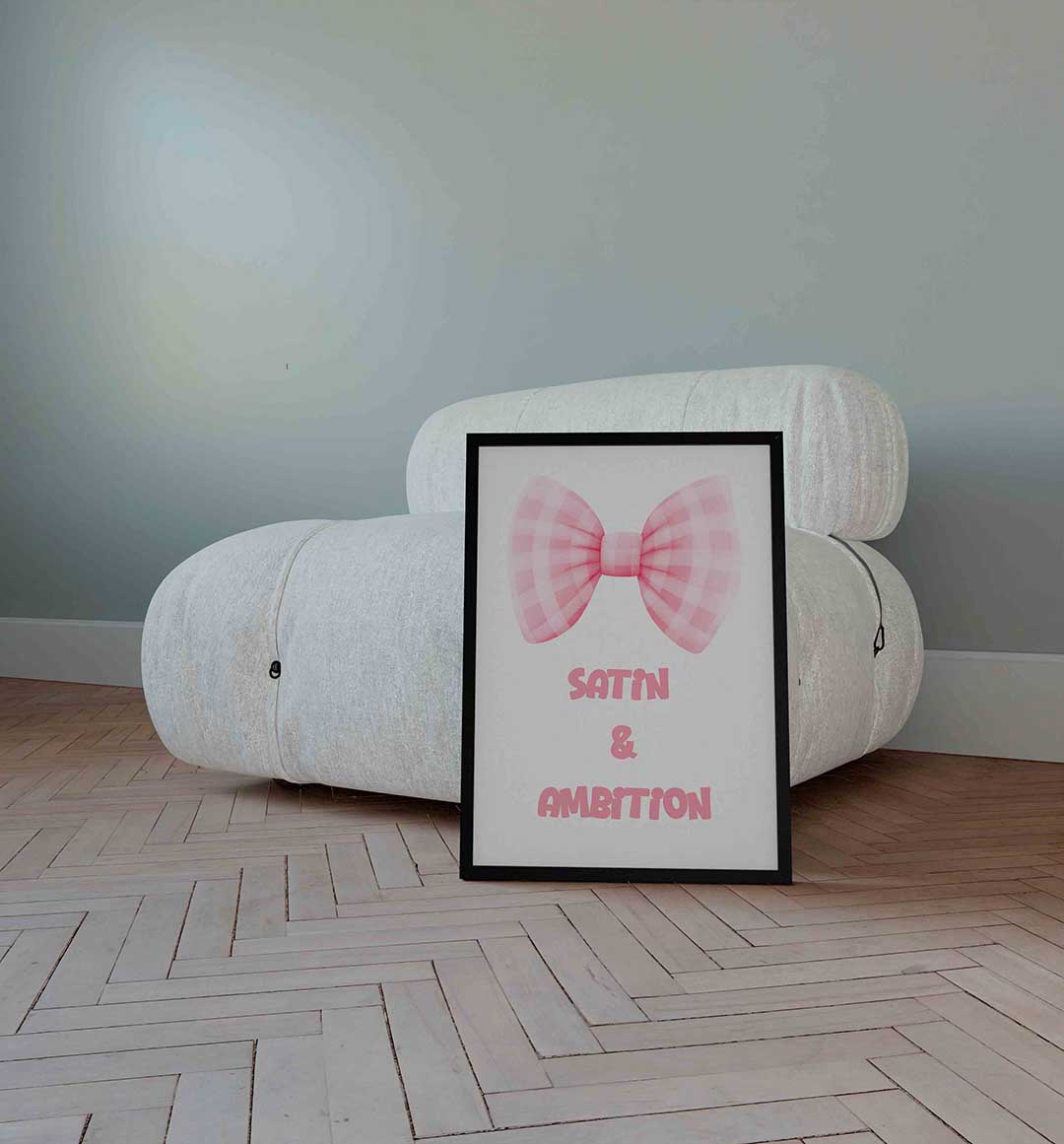 Roze strik en tekst Poster