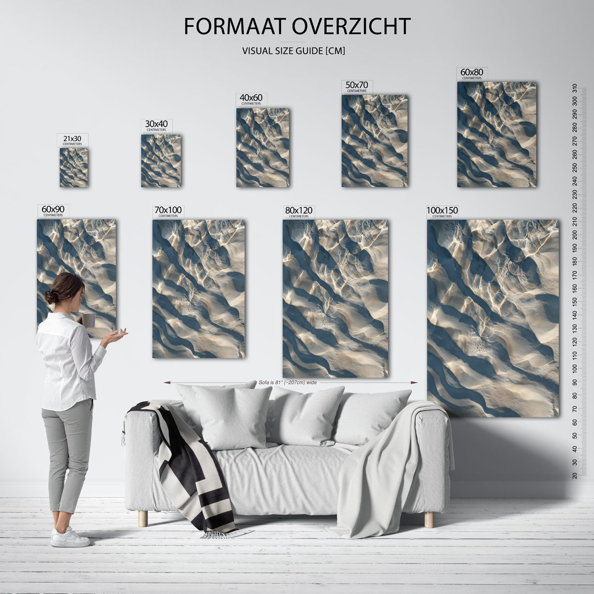 Zand en water reflecties Poster