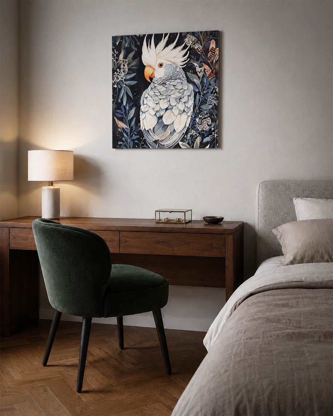 Vogels en bladeren Kunstwerk