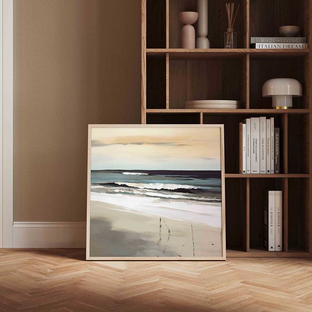 Golven en strand Poster