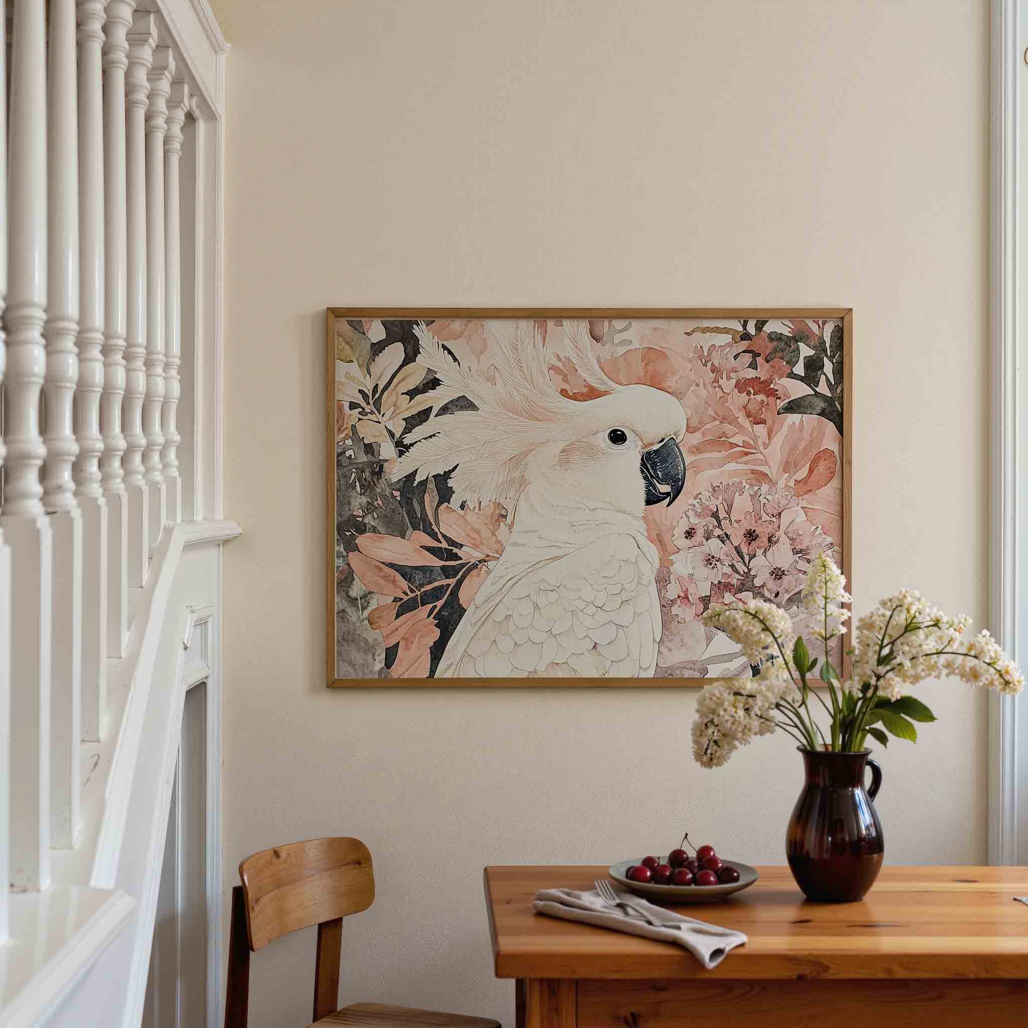 Witte papegaai Poster