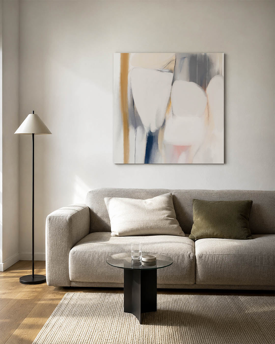 Vloeiende vormen compositie Kunstwerk