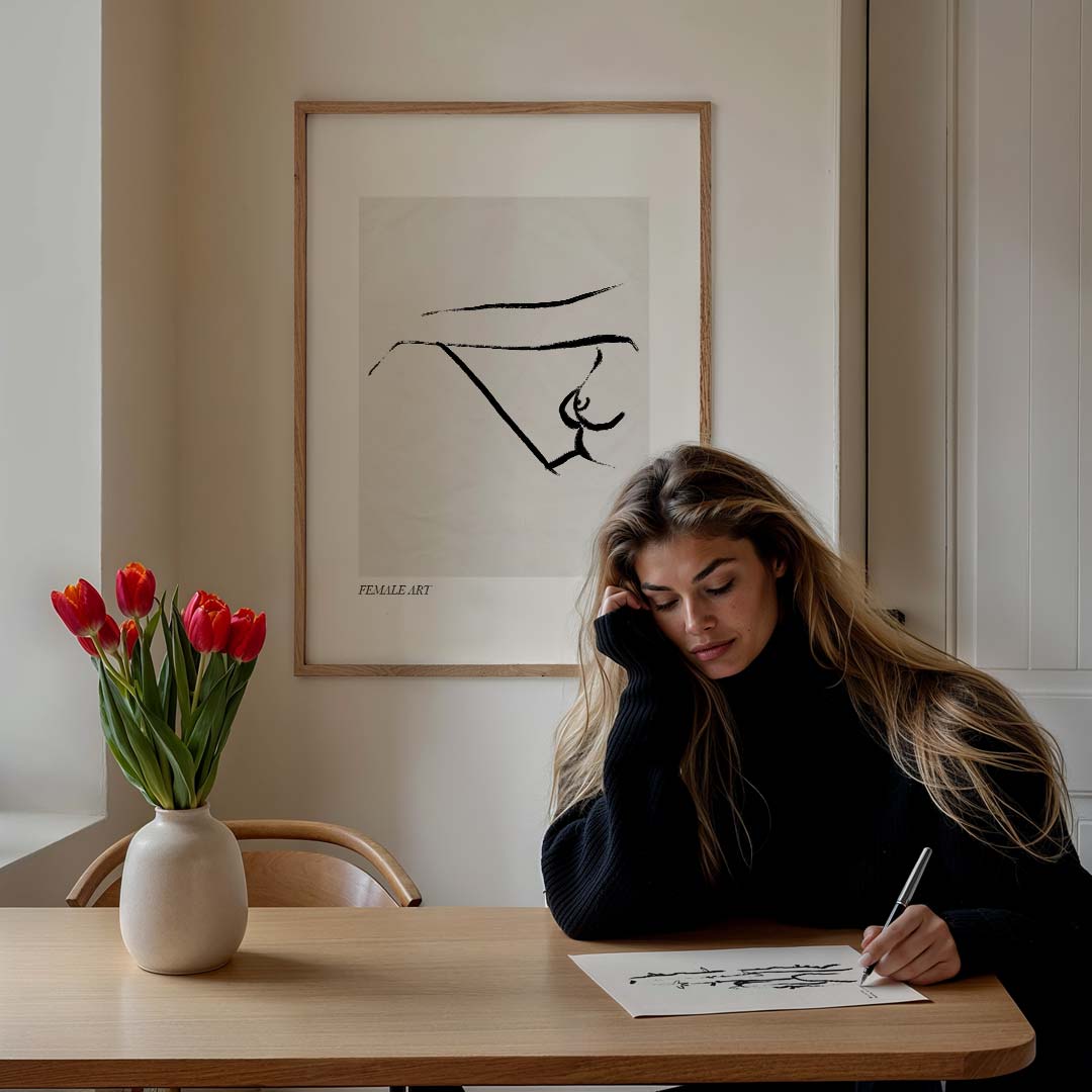 Elegante Lijnkunst Poster-WallArtistic