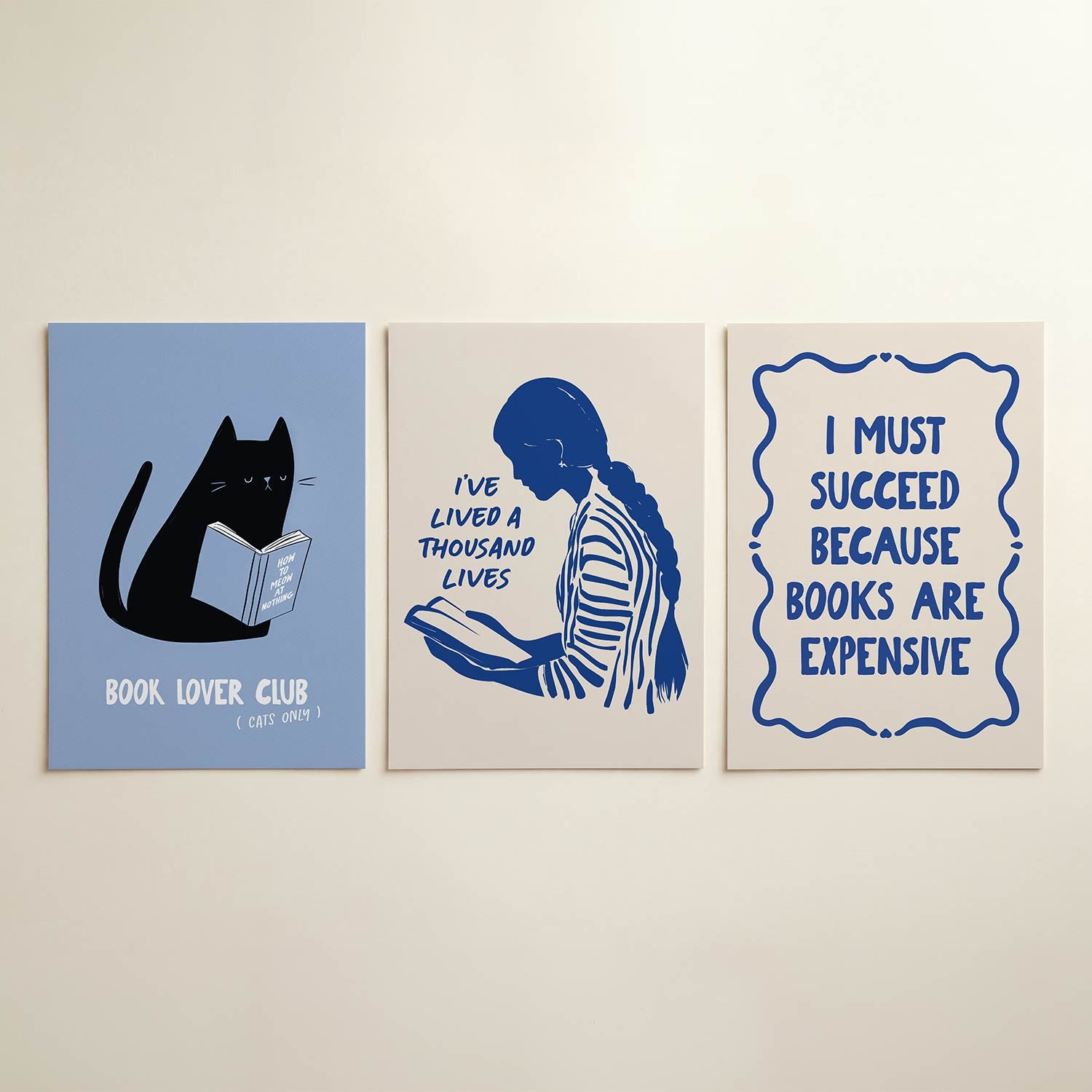 Katten en boeken Posterset