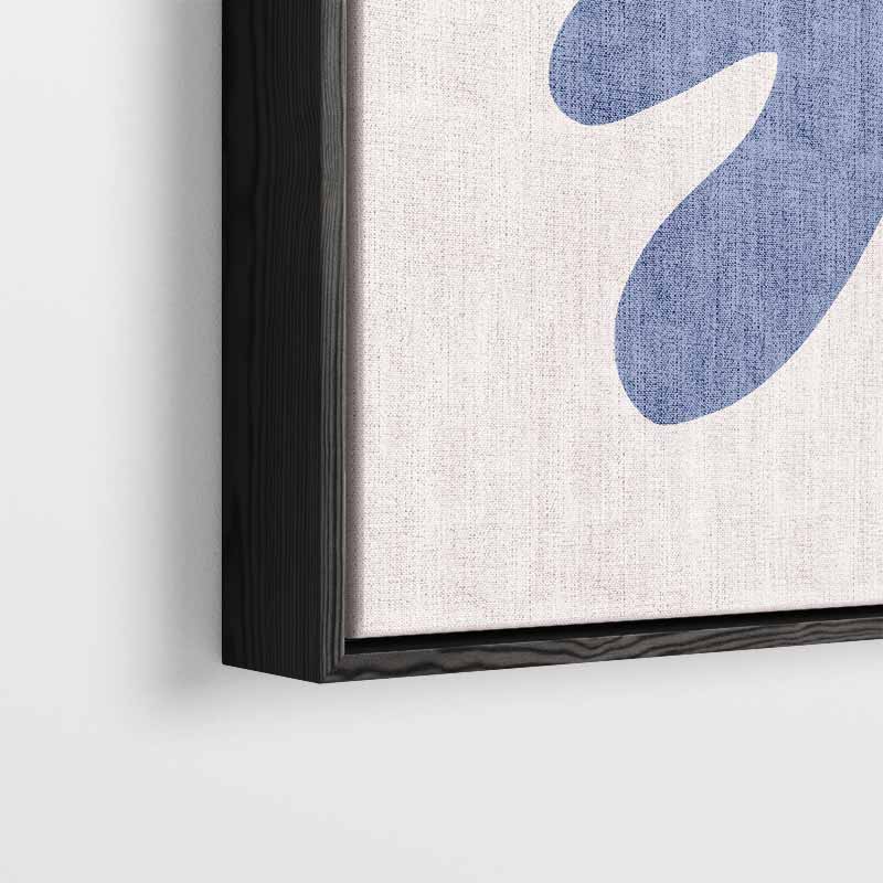 Modern Abstracte Bloem in Blauw Kunstwerk-canvas-dibond-plexiglas-wanddecoratie-WallArtistic