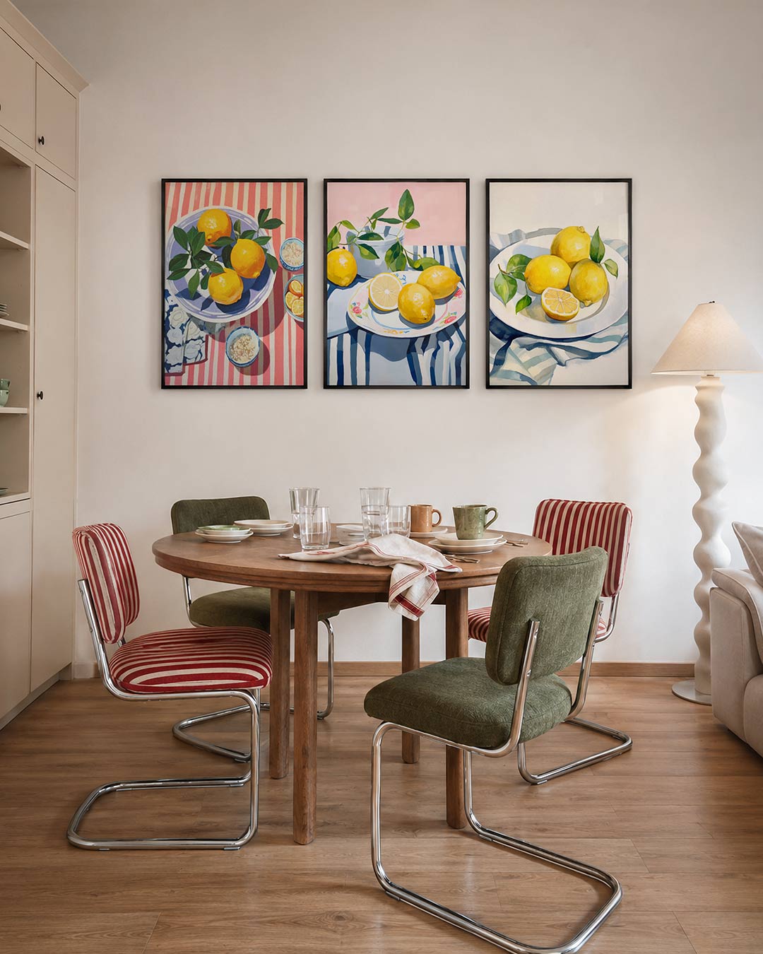 Citrus en strepen Posterset