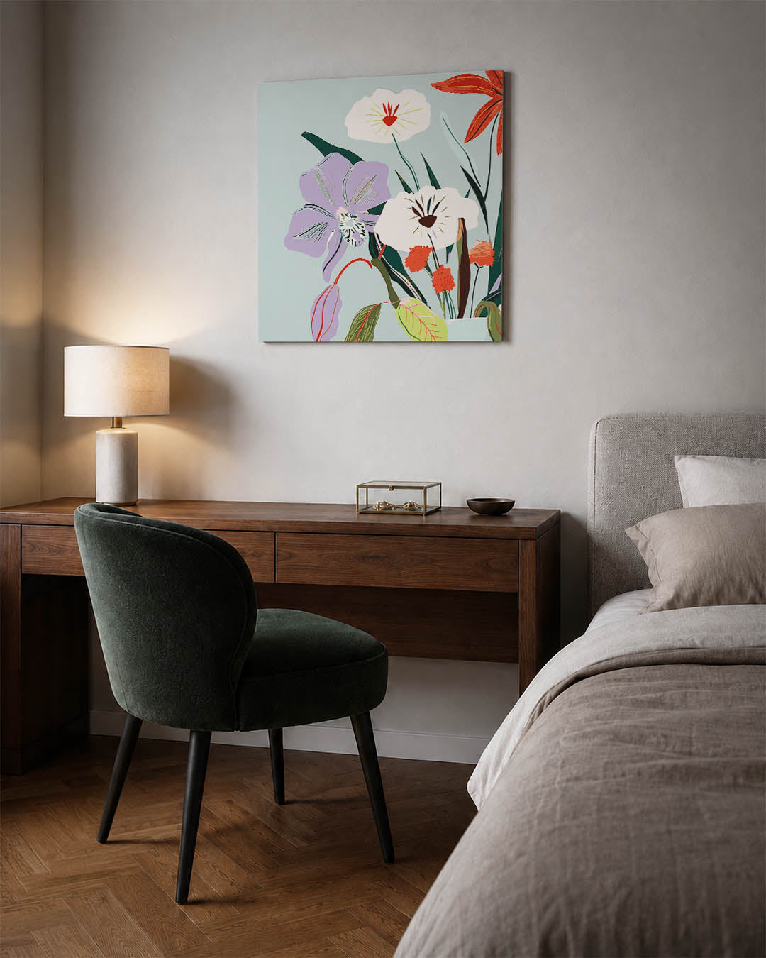 Bloemrijke compositie Kunstwerk