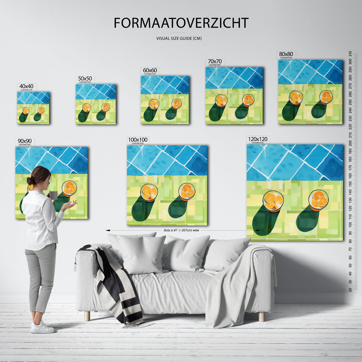 Twee glazen met sinaasappels Poster