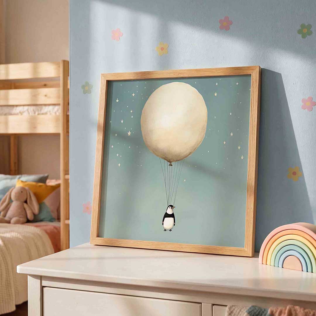 Pinguïn met ballon Poster