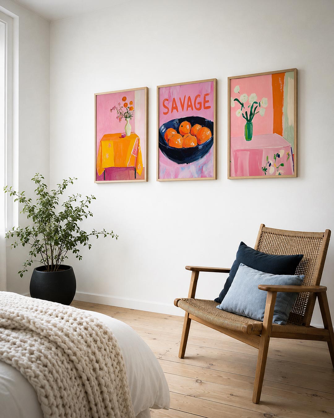 Kleurrijke bloemtafel Posterset