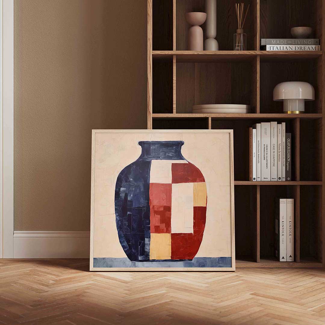 Vaas met geometrische patronen Poster