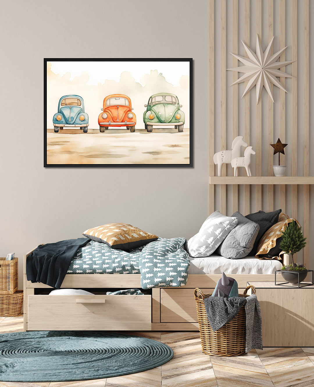 Drie auto's Kunstwerk