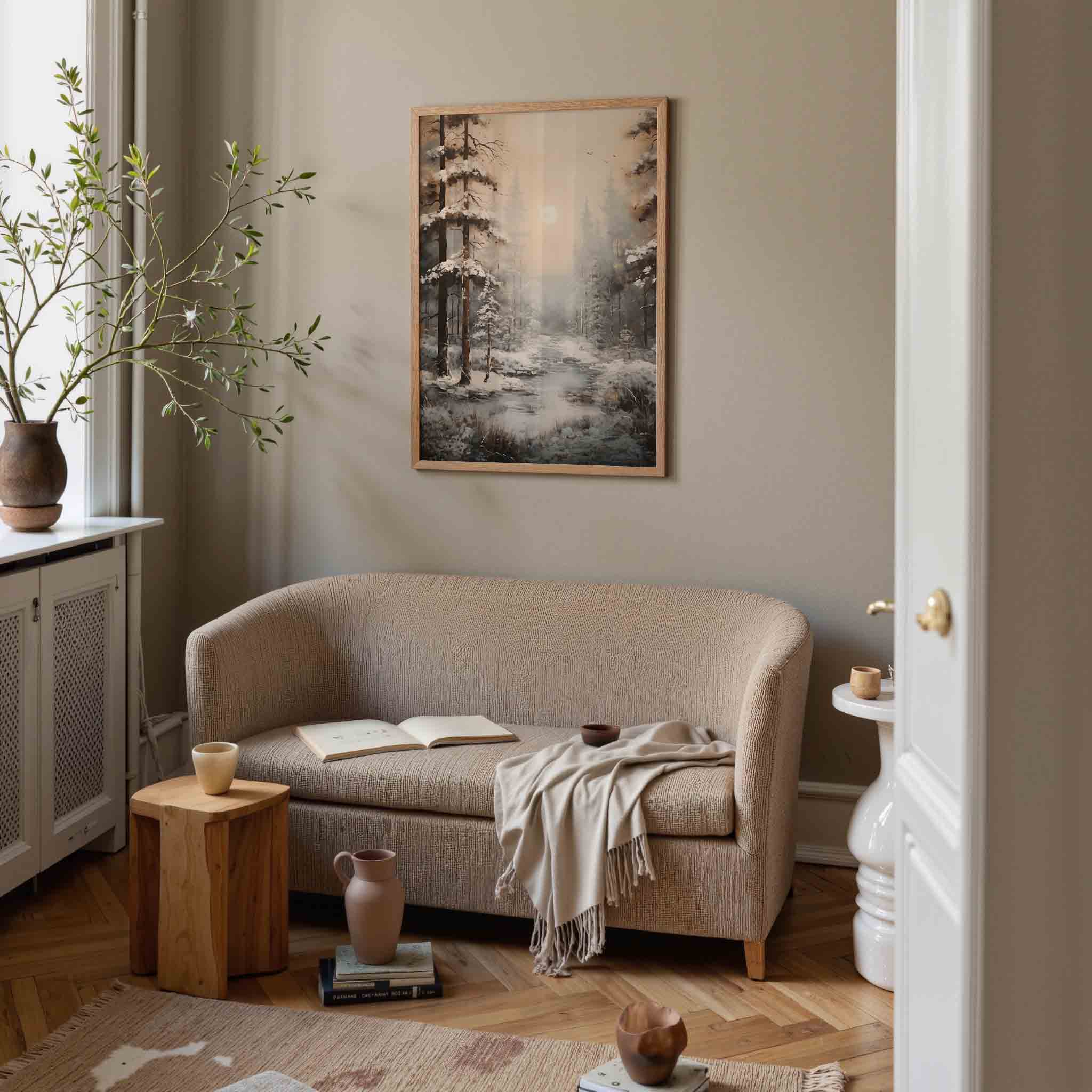 Sneeuwlandschap met bomen Poster