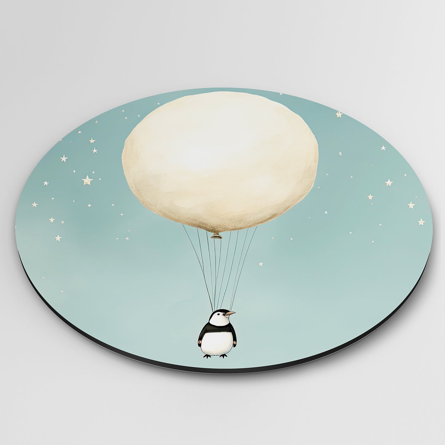 Pinguïn met ballon Muurcirkel