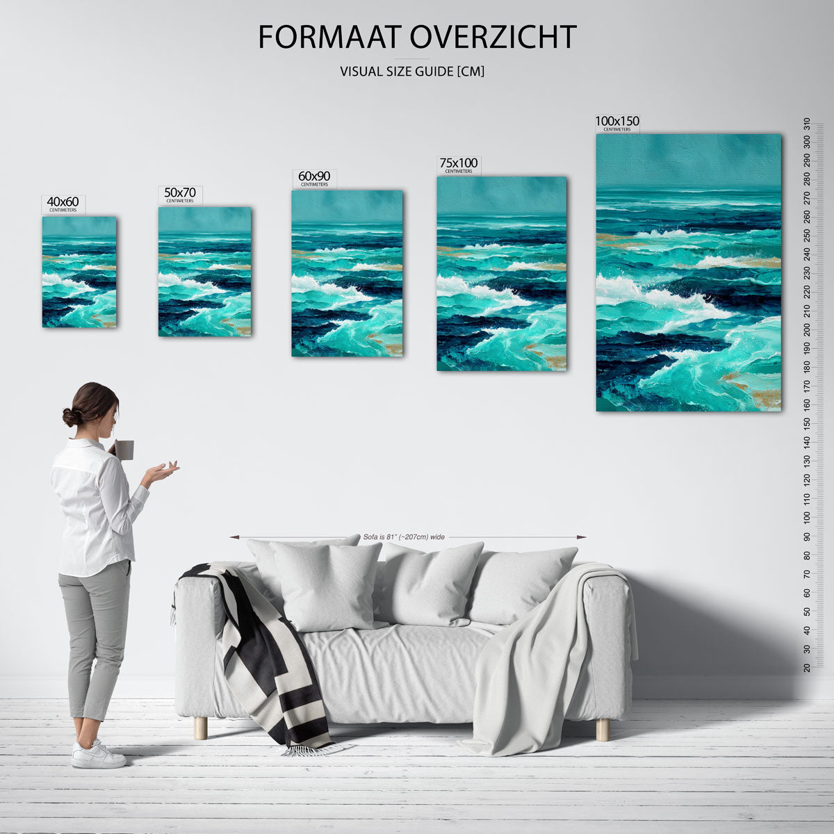 Dynamische zee Kunstwerk