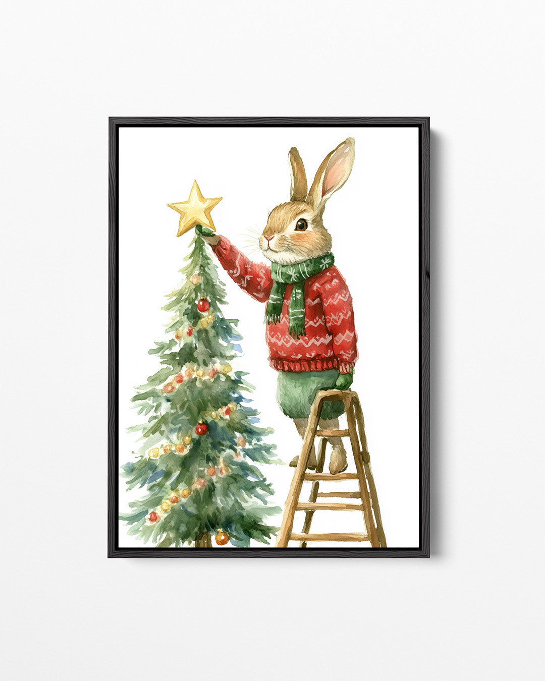 Kerstkonijn en boom Kunstwerk