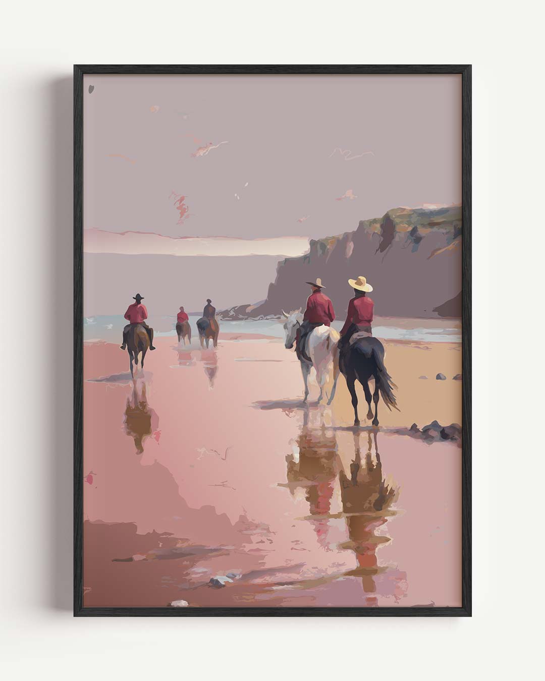 Cowboys op het Strand Poster-WallArtistic