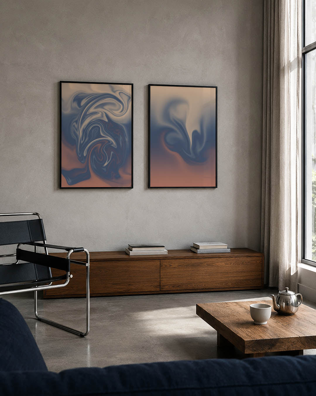 Vloeiende kleurwerveling Posterset
