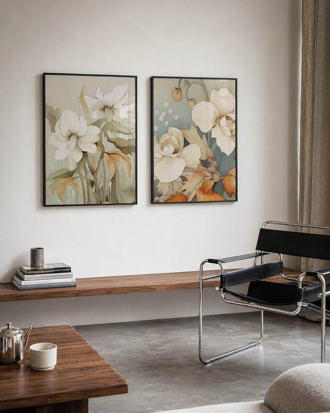 Bloemige sereniteit Posterset