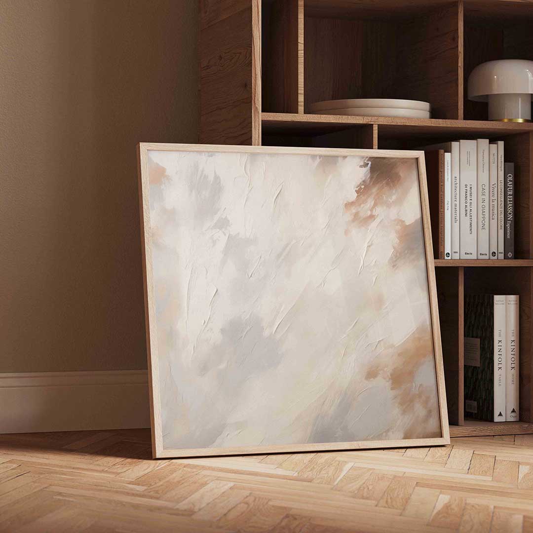 Abstracte beige en grijze Poster
