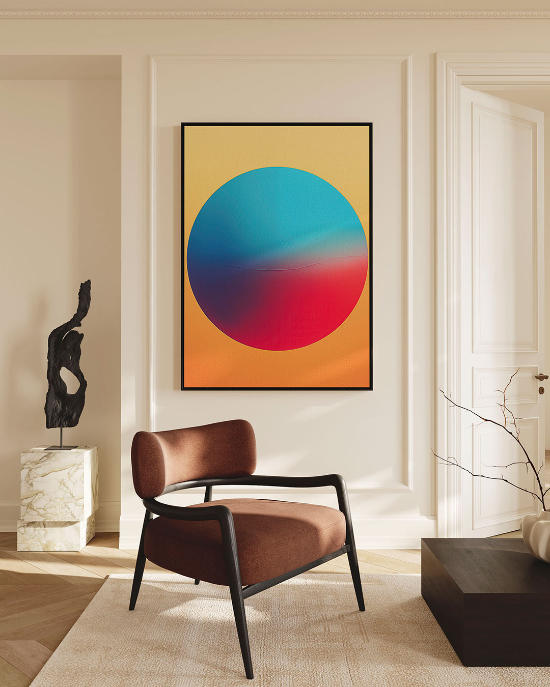 Kleurrijke cirkelcompositie Kunstwerk