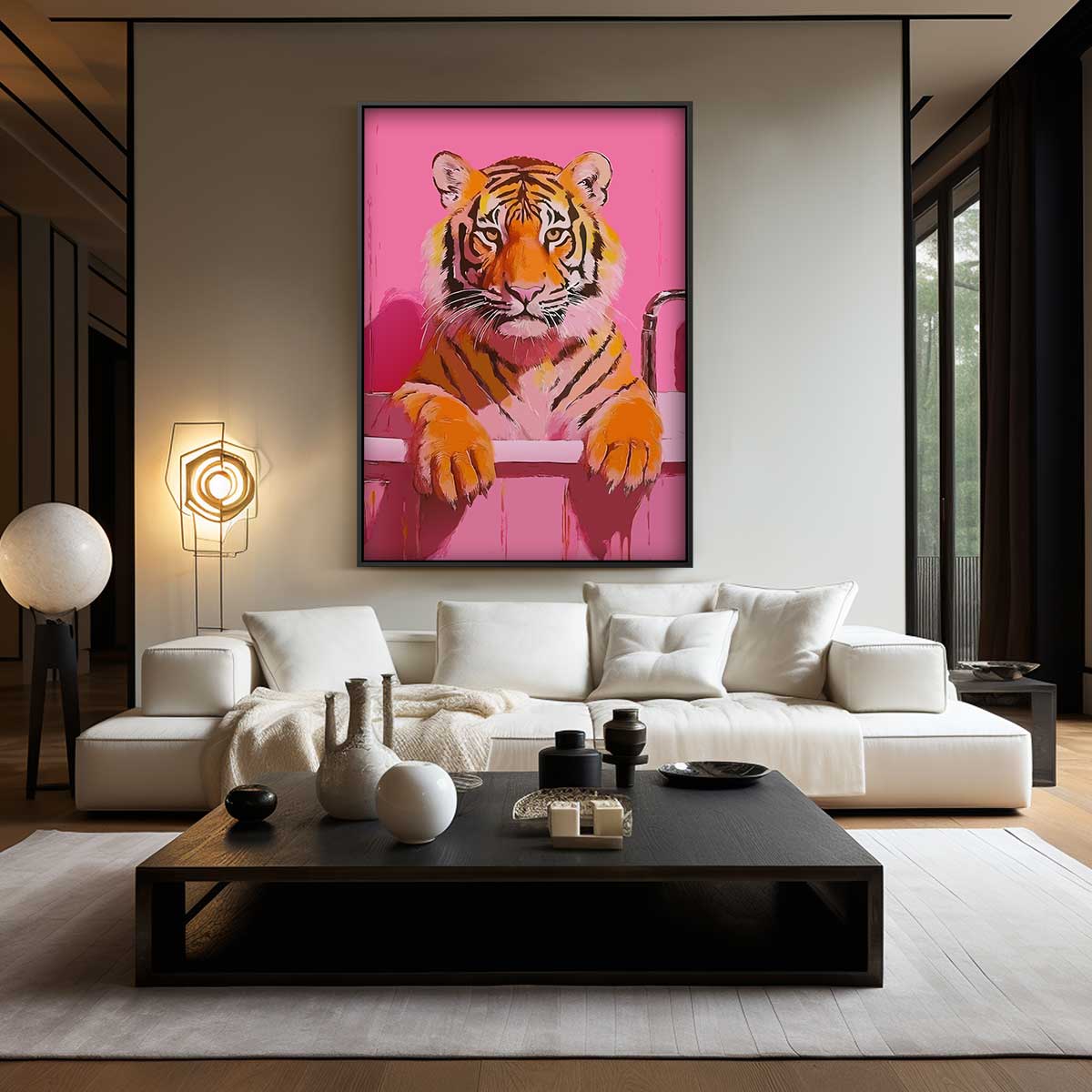 Tijger in Bad Kunstwerk