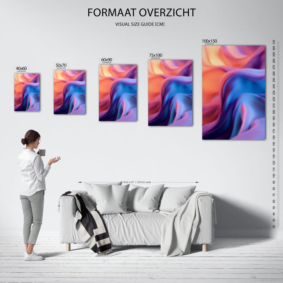 Vloeiende kleurencompositie Kunstwerk