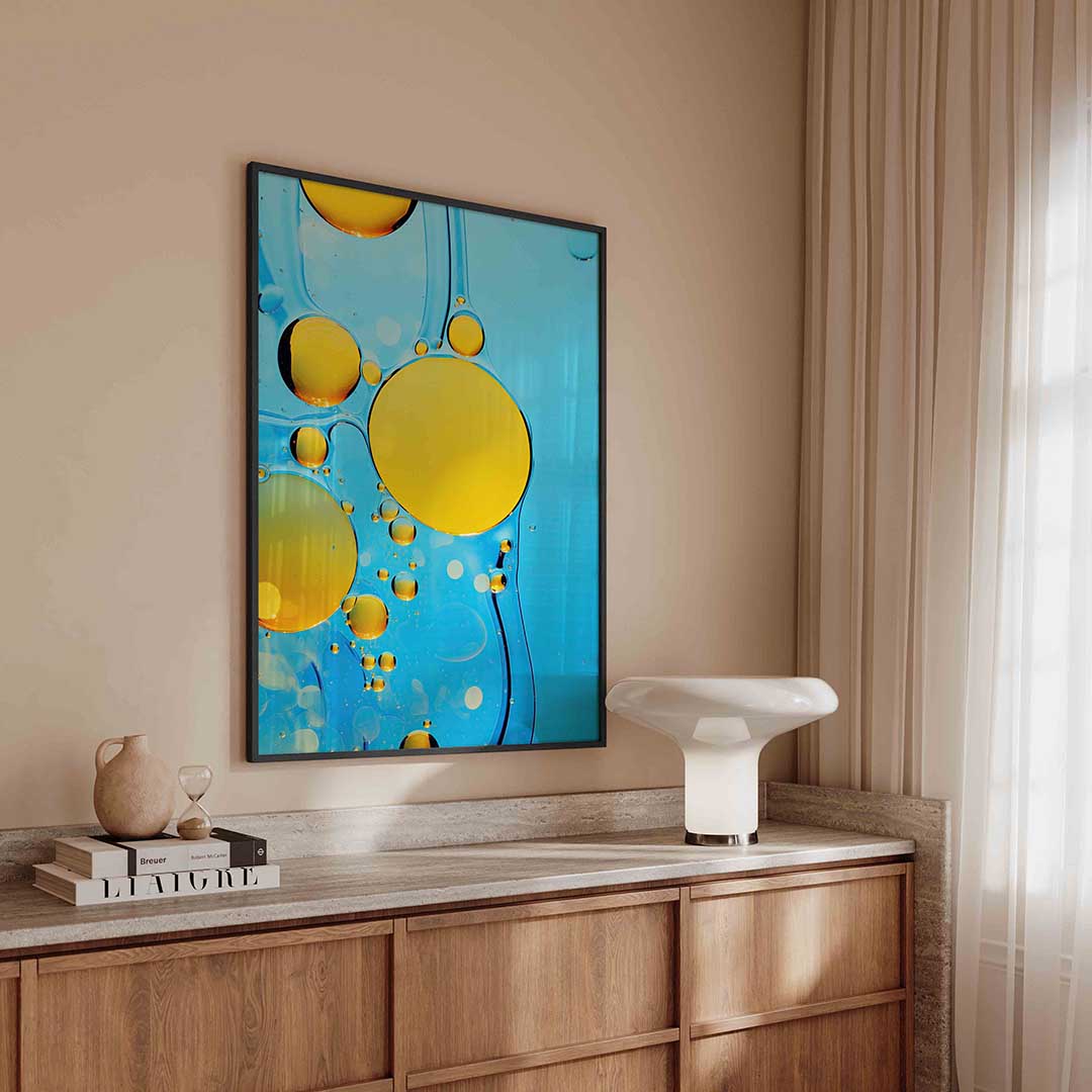 Gele en blauwe cirkels Poster